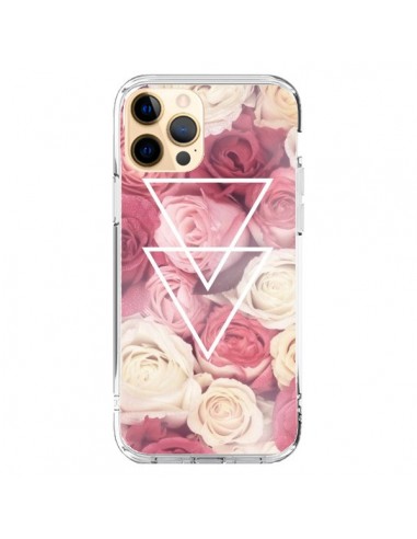 Coque iPhone 12 Pro Max Roses Triangles Fleurs - Jonathan Perez