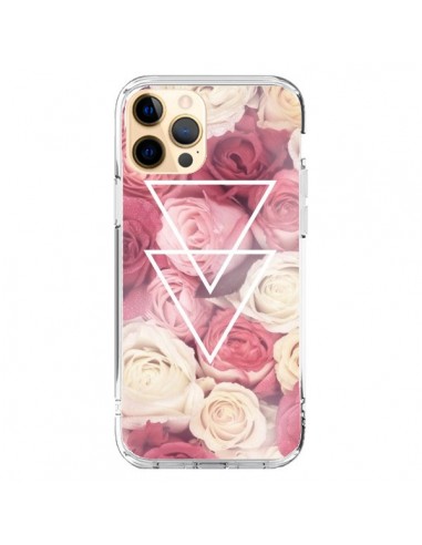 iPhone 12 Pro Max Case Pink Triangles Flowers - Jonathan Perez