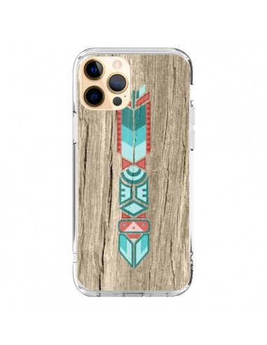 Coque iPhone 12 Pro Max Totem Tribal Azteque Bois Wood - Jonathan Perez