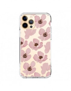 Coque iPhone 12 Pro Max Fleurs Roses Flower Transparente...