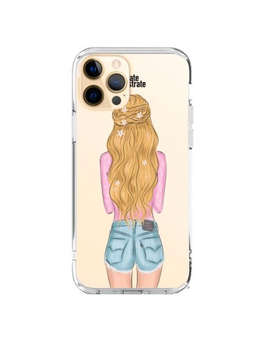 Coque iPhone 12 Pro Max Blonde Don't Care Transparente - kateillustrate