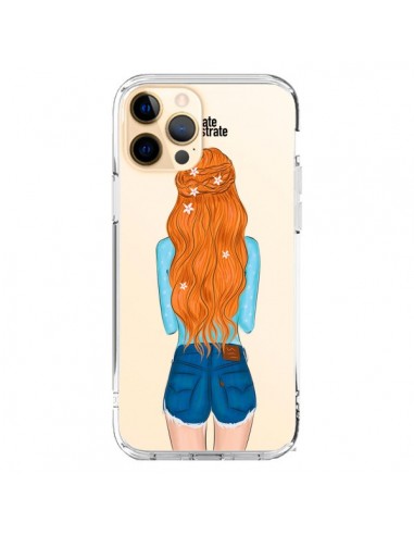 iPhone 12 Pro Max Case Red Hair Don't Care Capelli Rossi Clear - kateillustrate