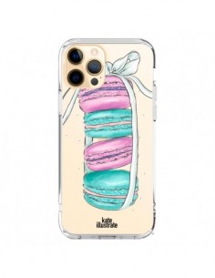 iPhone 12 Pro Max Case Macarons Pink Mint Clear -...