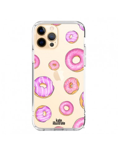 Cover iPhone 12 Pro Max Ciambelle Rosa Trasparente - kateillustrate