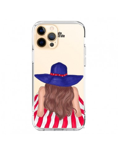 Coque iPhone 12 Pro Max Beah Girl Fille Plage Transparente - kateillustrate