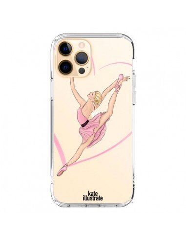Coque iPhone 12 Pro Max Ballerina Jump In The Air Ballerine Danseuse Transparente - kateillustrate