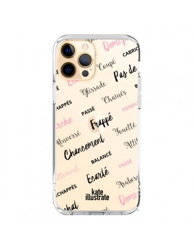 Coque iPhone 12 Pro Max Ballerina Ballerine Mots Transparente - kateillustrate