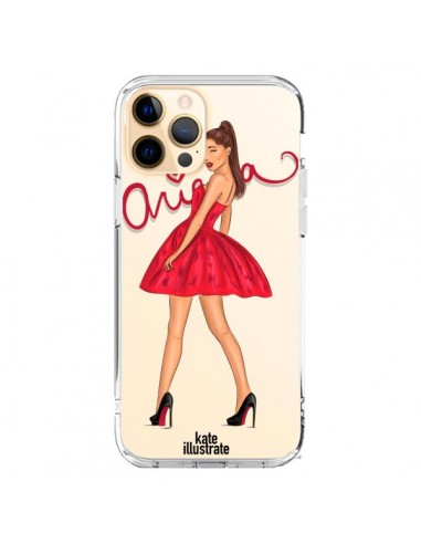 Coque iPhone 12 Pro Max Ariana Grande Chanteuse Singer Transparente - kateillustrate