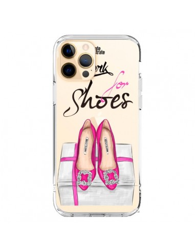 Cover iPhone 12 Pro Max I Work For Shoes Scarpe Trasparente - kateillustrate