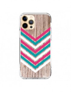 Cover iPhone 12 Pro Max Tribale Azteco Legno Wood Freccia...