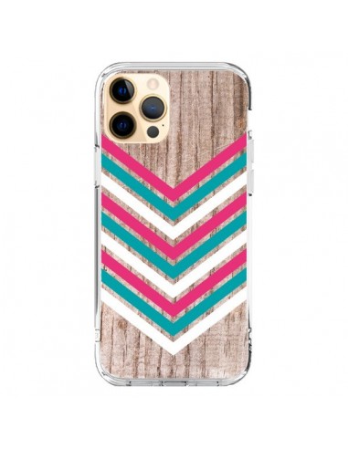 iPhone 12 Pro Max Case Tribal Aztec Wood Wood Arrow Pink Blue - Laetitia