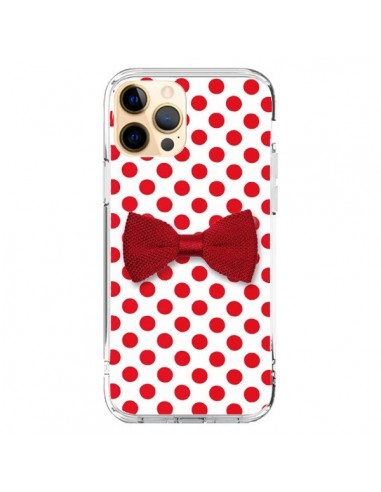 Coque iPhone 12 Pro Max Noeud Papillon Rouge Girly Bow Tie - Laetitia