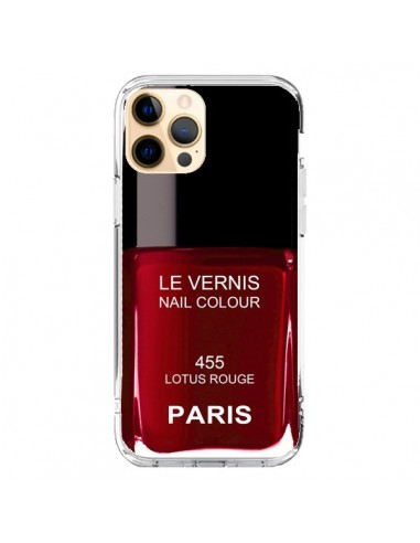 Coque iPhone 12 Pro Max Vernis Paris Lotus Rouge - Laetitia