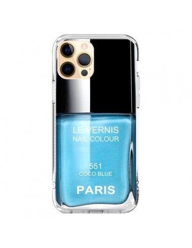 Coque iPhone 12 Pro Max Vernis Paris Coco Blue Bleu - Laetitia
