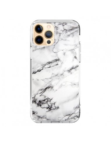 Coque iPhone 12 Pro Max Marbre Marble Blanc White - Laetitia