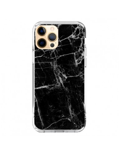 Coque iPhone 12 Pro Max Marbre Marble Noir Black - Laetitia