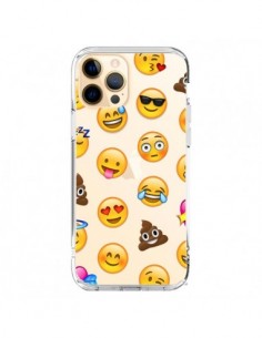 Coque iPhone 12 Pro Max Emoticone Emoji Transparente -...