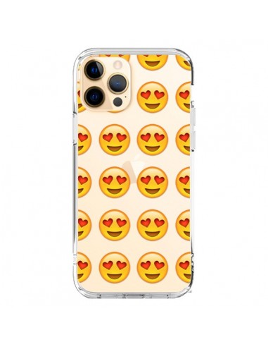 Coque iPhone 12 Pro Max Love Amoureux Smiley Emoticone Emoji Transparente - Laetitia