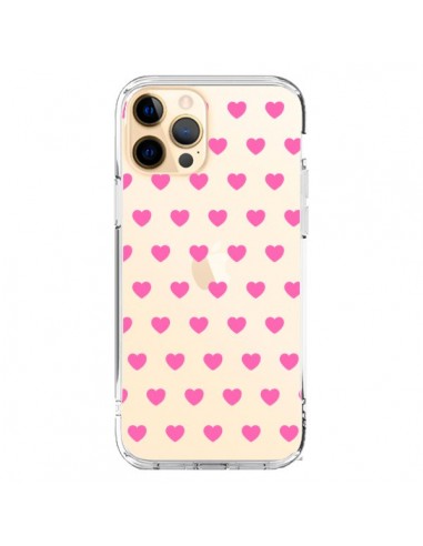 Coque iPhone 12 Pro Max Coeur Heart Love Amour Rose Transparente - Laetitia