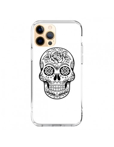 Coque iPhone 12 Pro Max Tête de Mort Mexicaine Noir - Laetitia