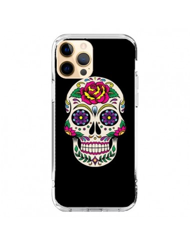Coque iPhone 12 Pro Max Tête de Mort Mexicaine Multicolore Noir - Laetitia
