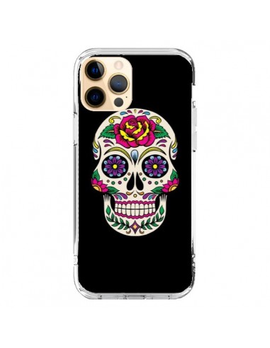 Coque iPhone 12 Pro Max Tête de Mort Mexicaine Multicolore Noir - Laetitia