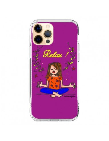 Coque iPhone 12 Pro Max Fille Relax Zen Yoga - Leellouebrigitte