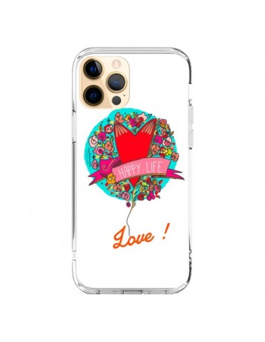 Coque iPhone 12 Pro Max Love Happy Life - Leellouebrigitte