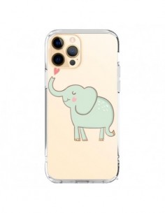Coque iPhone 12 Pro Max Elephant Elefant Animal Coeur...