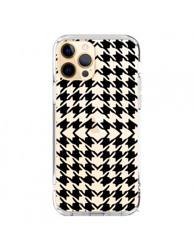 Coque iPhone 12 Pro Max Vichy Carre Noir Transparente - Petit Griffin