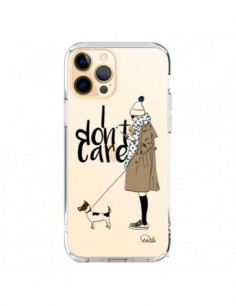 Coque iPhone 12 Pro Max I don't care Fille Chien...