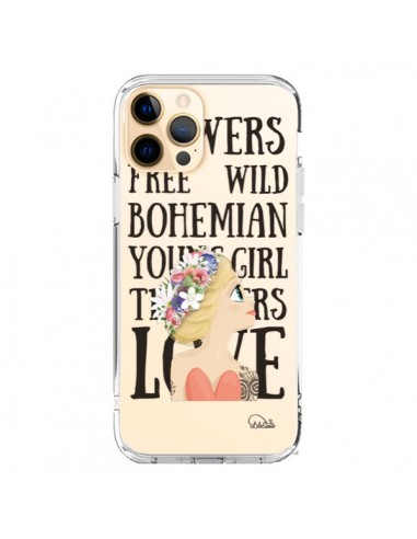 Coque iPhone 12 Pro Max Flowers Love Transparente - Lolo Santo