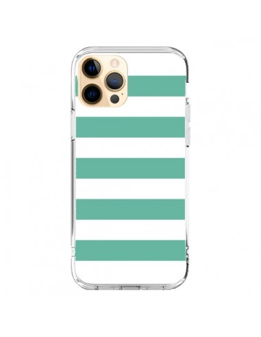 Coque iPhone 12 Pro Max Bandes Mint Vert - Mary Nesrala
