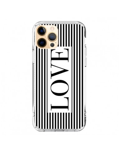 Coque iPhone 12 Pro Max Love Noir et Blanc - Mary Nesrala