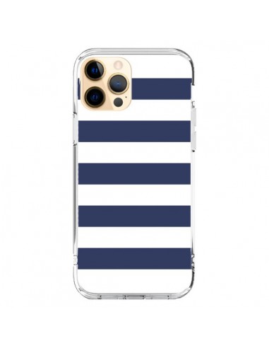 Coque iPhone 12 Pro Max Bandes Marinières Bleu Blanc Gaultier - Mary Nesrala