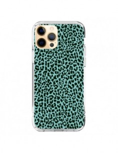 Coque iPhone 12 Pro Max Leopard Turquoise Neon - Mary...
