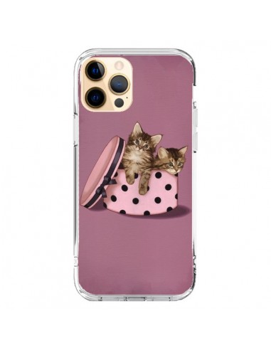 Coque iPhone 12 Pro Max Chaton Chat Kitten Boite Pois - Maryline Cazenave