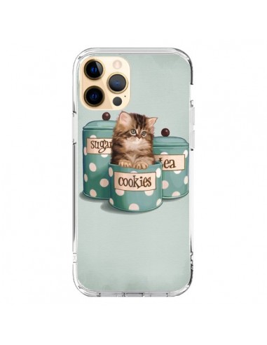 Coque iPhone 12 Pro Max Chaton Chat Kitten Boite Cookies Pois - Maryline Cazenave
