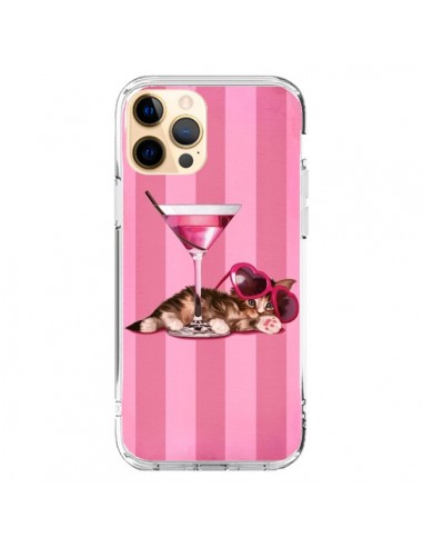 Coque iPhone 12 Pro Max Chaton Chat Kitten Cocktail Lunettes Coeur - Maryline Cazenave