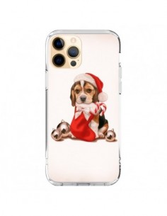 Coque iPhone 12 Pro Max Chien Dog Pere Noel Christmas -...