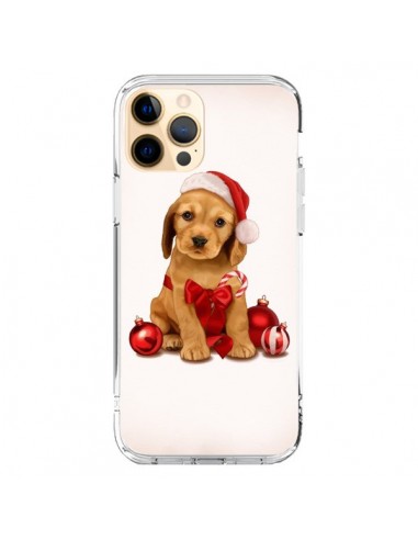 Coque iPhone 12 Pro Max Chien Dog Pere Noel Christmas Boules Sapin - Maryline Cazenave