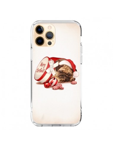 Coque iPhone 12 Pro Max Chien Dog Pere Noel Christmas Boite - Maryline Cazenave
