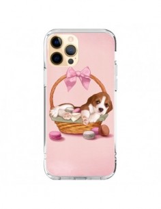Coque iPhone 12 Pro Max Chien Dog Panier Noeud Papillon...