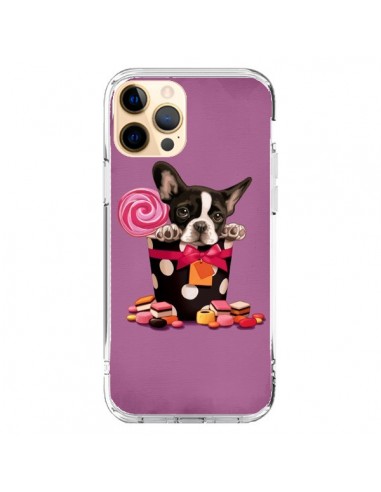 Coque iPhone 12 Pro Max Chien Dog Boite Noeud Papillon Pois Bonbon - Maryline Cazenave