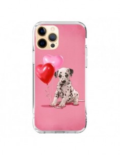Coque iPhone 12 Pro Max Chien Dog Dalmatien Ballon Coeur...