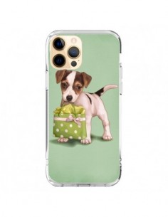 Coque iPhone 12 Pro Max Chien Dog Shopping Sac Pois Vert...