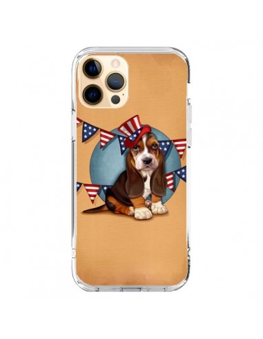 Coque iPhone 12 Pro Max Chien Dog USA Americain - Maryline Cazenave