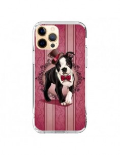 Coque iPhone 12 Pro Max Chien Dog Gentleman Noeud...