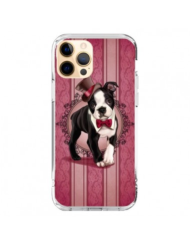 Coque iPhone 12 Pro Max Chien Dog Gentleman Noeud Papillon Chapeau - Maryline Cazenave