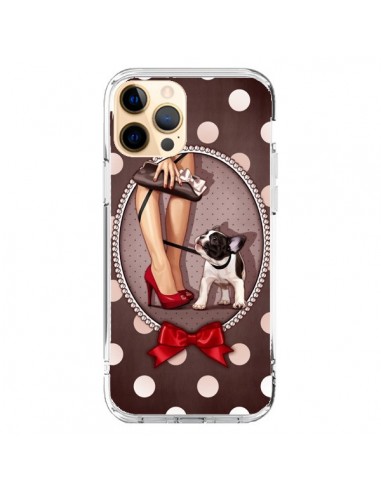 Coque iPhone 12 Pro Max Lady Jambes Chien Dog Pois Noeud papillon - Maryline Cazenave